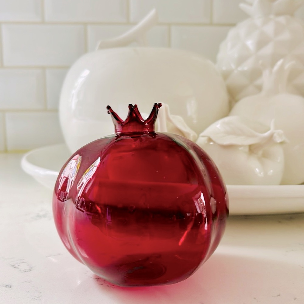 Anthropologie Pomegranate Harvest Glass Bud Vase